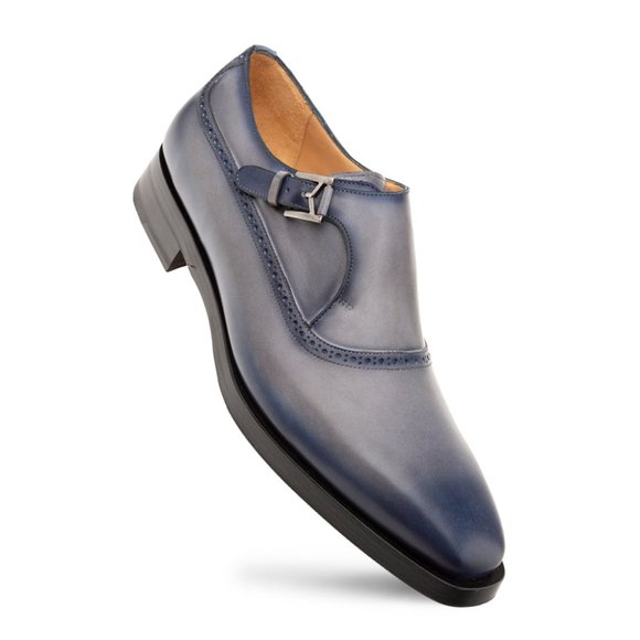 Bashwood Handmade Patina Blue Leather Oxfords main image 4